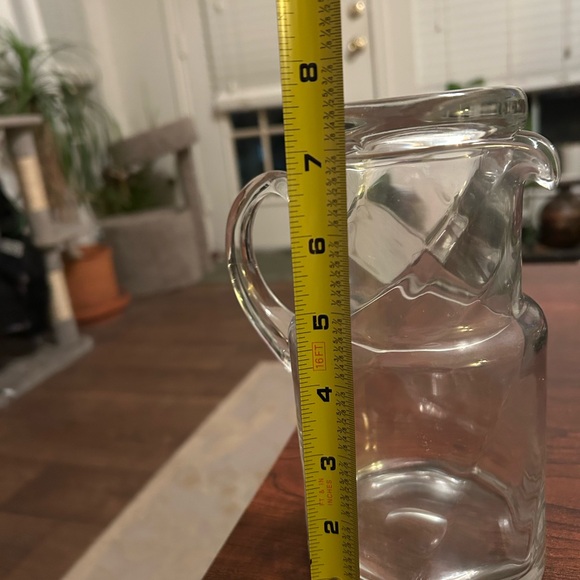 Vintage Clear Cut Glass Carafe Pitcher with Lid Cup Night Set - Picture 6 of 6